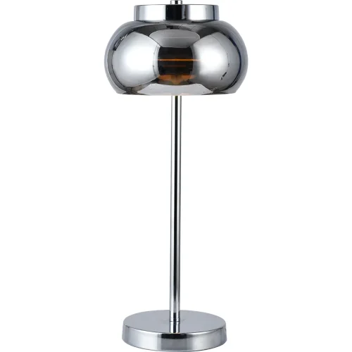 Настольная лампа LED Mildred TL1214T-12SM Toplight чёрная серая на 1 лампу, основание хром металл в стиле хай-тек современный  Настольная лампа LED Mildred TL1214T-12SM Toplight чёрная серая на 1 лампу, основание хром металл в стиле хай-тек современный