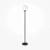 Торшер Ring MOD013FL-01B Maytoni шар белый на 1 лампу, основание чёрное в стиле современный 