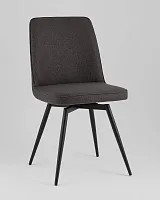 Стул Flatt, вращающийся, темно-серый, сиденье УТ000040502 Stool Group, тёмно-серый/рогожка, ножки/металл/чёрный, размеры - *855****