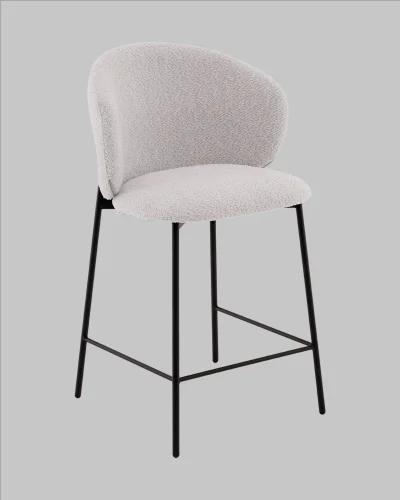 Стул полубарный Блейз букле светло-серый УТ000041392 Stool Group, серый/букле, ножки/металл/чёрный, размеры - *****