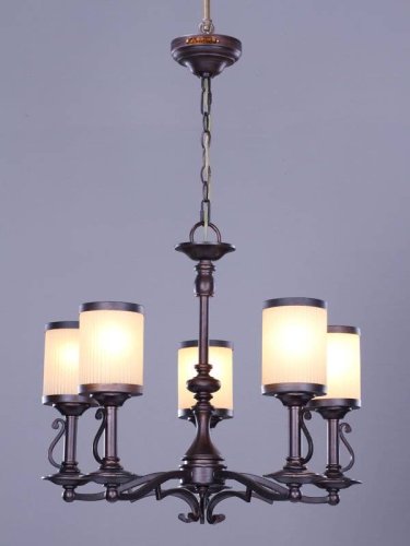 Люстра подвесная  YORK L50005.05 L'ARTE LUCE бежевая на 5 ламп, основание коричневое в стиле классический 