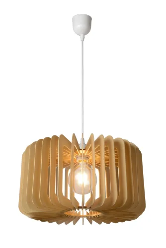 Светильник подвесной ETTA 46406/39/76 Lucide бежевый коричневый 1 лампа, основание белое в стиле кантри 
