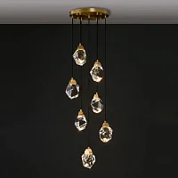 Светильник подвесной CRISTEL ONE D40 193595-26 ImperiumLoft прозрачный на 7 ламп, основание латунь в стиле арт-деко современный 