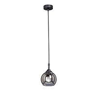 Светильник подвесной V4813-1/1S Vitaluce чёрный серый 1 лампа, основание чёрное в стиле лофт шар