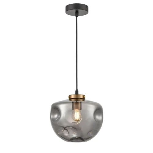 Светильник подвесной Alieno 441 VL5352P21 Vele Luce серый чёрный на 1 лампу, основание чёрное в стиле современный выдувное