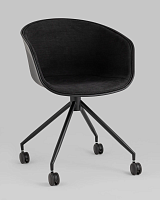 Кресло офисное LIBRA, пластик черный, рогожка черный УТ000038152 Stool Group, чёрный/рогожка, ножки/металл/чёрный, размеры - *****