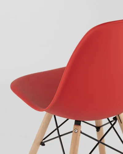 Стул EAMES, красный 4шт. (набор) УТ000037607 Stool Group, /, ножки/массив бука/бежевый, размеры - *815***460*530 фото 5