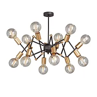 Люстра потолочная V4898/12PL Vitaluce без плафона на 12 ламп, основание чёрное в стиле лофт 