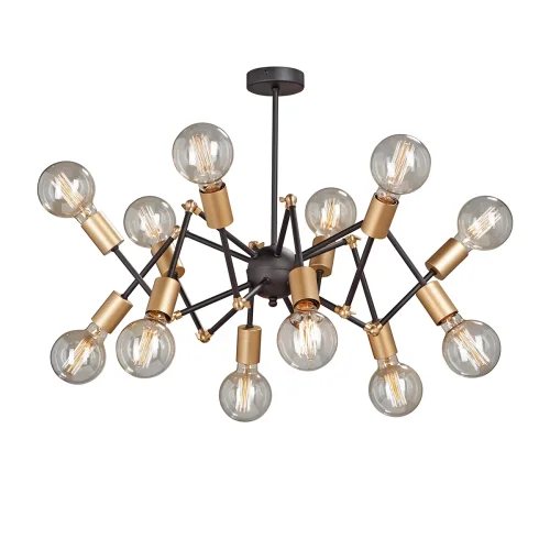 Люстра потолочная V4898/12PL Vitaluce без плафона на 12 ламп, основание чёрное в стиле лофт Люстра потолочная V4898/12PL Vitaluce без плафона на 12 ламп, основание чёрное в стиле лофт