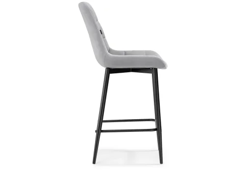 Полубарный стул Алст К светло-серый / черный 502124 Woodville, серый/велюр, ножки/металл/чёрный, размеры - ****500*580 фото 3