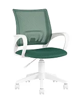 Кресло TopChairs ST-BASIC-W зеленый TW-03 TW-30 сетка/ткань крестовина пластик пластик белый УТ000035495 Stool Group, зелёный/ткань, ножки/пластик/белый, размеры - ****635*605