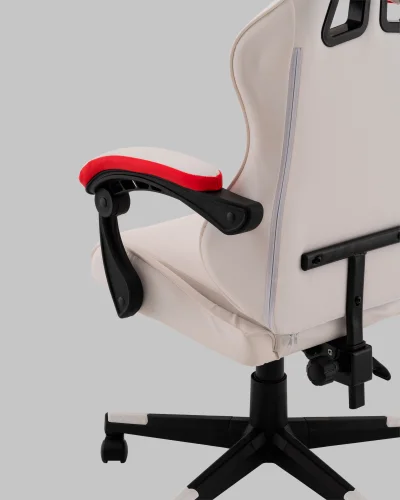 Кресло спортивное TopChairs Phantom, бело-красный УТ000039471 Stool Group, белый/экокожа, ножки/полимер/чёрный, размеры - 1170*1270**** фото 7