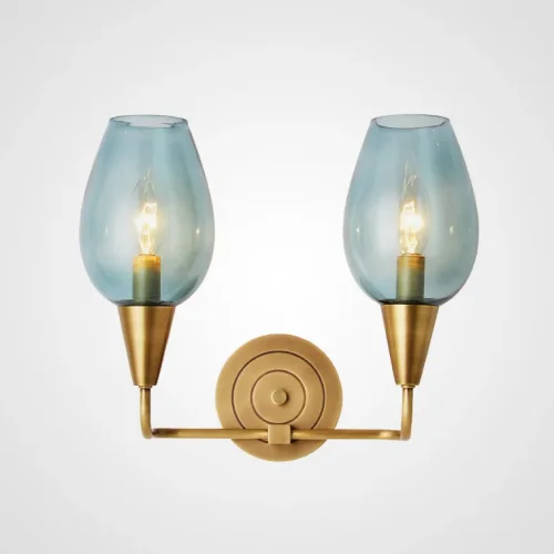 Бра Logmont-2 Wall lamp 102200-26 ImperiumLoft синий на 2 лампы, основание латунь в стиле современный Бра Logmont-2 Wall lamp 102200-26 ImperiumLoft синий на 2 лампы, основание латунь в стиле современный