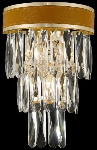 Бра Clarissa WE136.03.301 Wertmark прозрачный коричневый на 3 лампы, основание золотое в стиле классический современный 