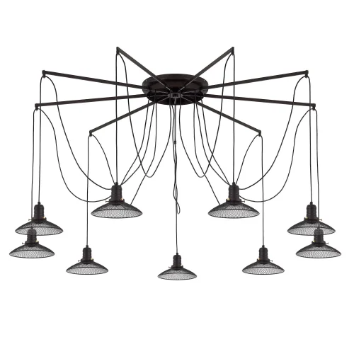 Светильник подвесной лофт Эдисон Spider CL451292 Citilux без плафона 9 ламп, основание коричневое в стиле лофт spider паук фото 13