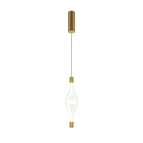 Светильник подвесной LED Loop MOD290PL-L14BS3K Maytoni прозрачный на 1 лампу, основание латунь в стиле современный хай-тек выдувное