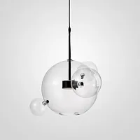 Светильник потолочный BUBBLE BLS B4 Black 193409-26 ImperiumLoft прозрачный на 1 лампу, основание чёрное в стиле современный 