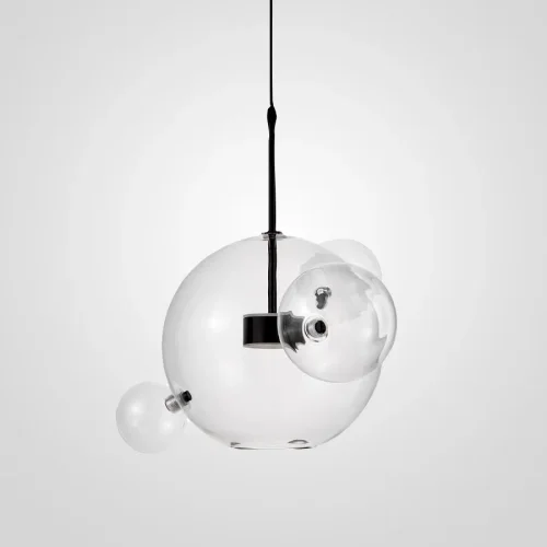 Светильник потолочный BUBBLE BLS B4 Black 193409-26 ImperiumLoft прозрачный на 1 лампу, основание чёрное в стиле современный Светильник потолочный BUBBLE BLS B4 Black 193409-26 ImperiumLoft прозрачный на 1 лампу, основание чёрное в стиле современный
