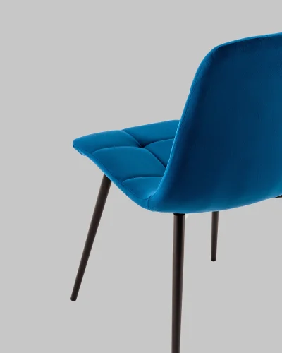 Стул Одди NEW велюр синий УТ000041281 Stool Group, синий/велюр, ножки/металл/чёрный, размеры - ***** фото 8
