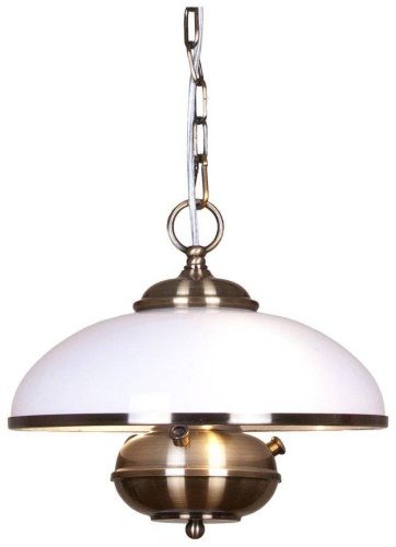 Светильник подвесной 319-503-02 Velante белый 2 лампы, основание бронзовое в стиле кантри 