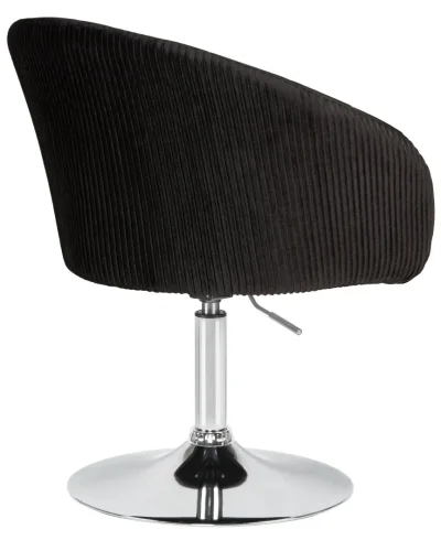 Кресло дизайнерское  8600-LM,  цвет сиденья черный велюр (1922-21), цвет основания хром Dobrin, чёрный/велюр, ножки/металл/хром, размеры - 750*900***600*570 фото 4