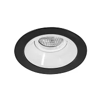 Светильник точечный Domino Round D61706 Lightstar чёрный белый 1 лампа, основание чёрное в стиле хай-тек современный 
