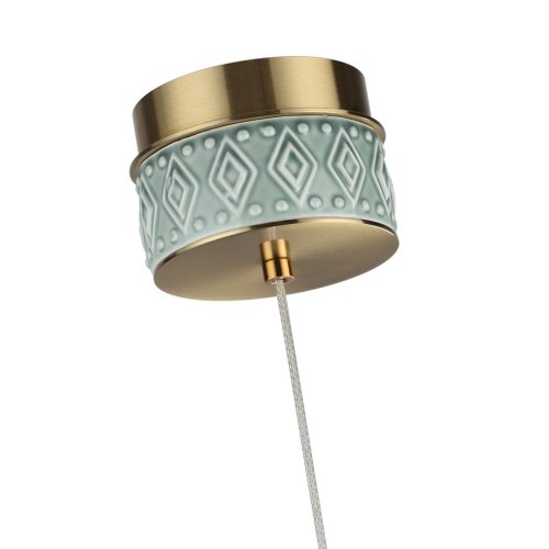 Светильник подвесной LED Lulu 5452/5L Odeon Light зелёный на 1 лампу, основание античное бронза латунь в стиле современный скандинавский фото 6 Светильник подвесной LED Lulu 5452/5L Odeon Light зелёный на 1 лампу, основание античное бронза латунь в стиле современный скандинавский фото 6