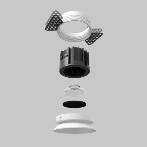 Светильник точечный LED Round DL058-12W3K-TRS-W Maytoni белый на 1 лампу, основание белое в стиле современный для затирки фото 7