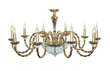 Люстра подвесная Novara E 1.1.10 G Dio D'Arte без плафона на 10 ламп, основание золотое в стиле классический 
