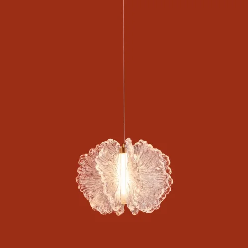 Светильник подвесной LED Flower FR5579PL-L8BS Freya прозрачный на 1 лампу, основание латунь в стиле современный фото 9