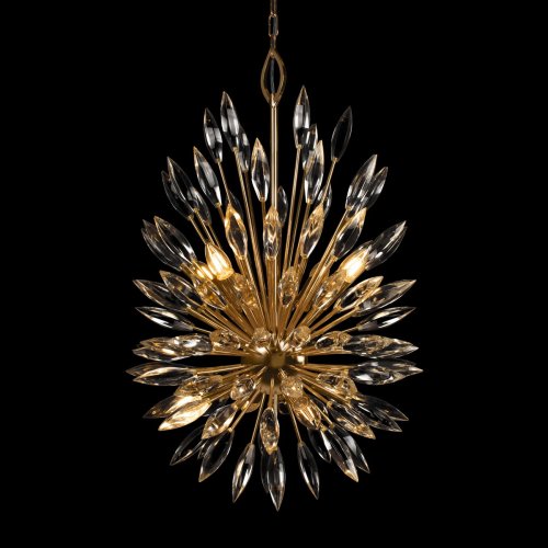 Люстра подвесная Splash 10418/8 LOFT IT прозрачная на 8 ламп, основание золотое в стиле современный капли ветви фото 4