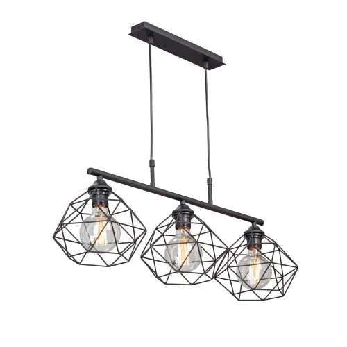 Светильник подвесной V4269-1/3S Vitaluce без плафона на 3 лампы, основание чёрное в стиле лофт 