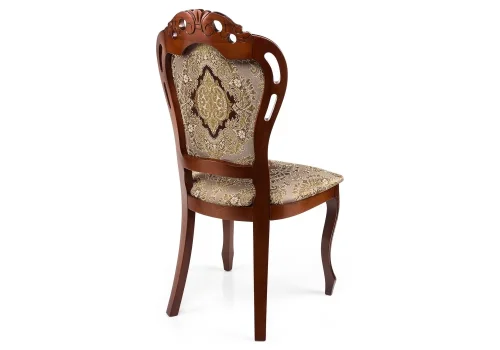 Деревянный стул Bronte вишня / патина 438324 Woodville, бежевый/ткань, ножки/массив бука дерево/вишня, размеры - ****530*550 фото 4