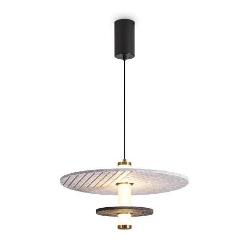 Светильник подвесной LED Acoustic FR5494PL-L9GR Freya серый на 1 лампу, основание чёрное в стиле хай-тек современный отражённый свет