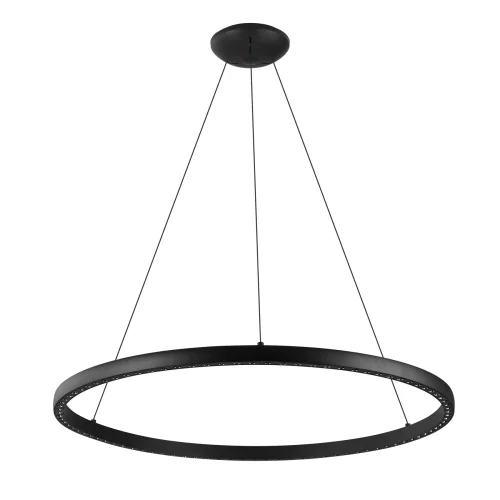 Светильник подвесной LED Riumar 8676 Mantra чёрный на 1 лампу, основание чёрное в стиле современный кольца