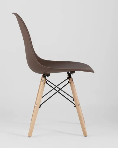 Стул EAMES, коричневый 4шт. (набор) УТ000037606 Stool Group, /, ножки/массив бука/бежевый, размеры - *815***460*530 фото 9