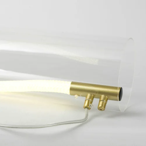 Светильник подвесной LED River LSP-7290 Lussole прозрачный 1 лампа, основание матовое золото в стиле хай-тек современный линейный фото 2