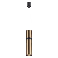 Светильник подвесной Afra 4744/5L Odeon Light чёрный золотой 1 лампа, основание чёрное в стиле хай-тек современный трубочки