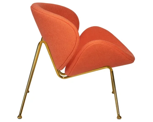 Кресло дизайнерское  72-LMO EMILY, цвет сиденья оранжевый (AF), цвет основания золото Dobrin, оранжевый/ткань, ножки/металл/золотой, размеры - ****810*780 фото 7