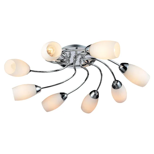 Люстра потолочная Jonesboro LSP-0134 Lussole белая на 8 ламп, основание хром в стиле современный 