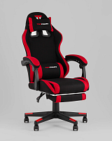 Кресло спортивное TopChairs Prophet с оттоманкой, ткань, черно-красный УТ000039482 Stool Group, чёрный красный/текстиль, ножки/полимер/чёрный, размеры - 1250*1350***490*470