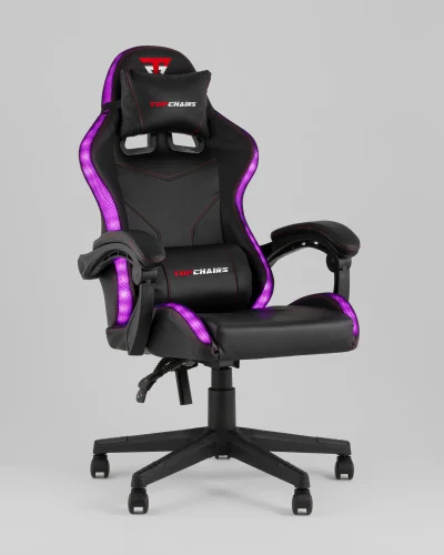 Кресло спортивное TopChairs Druid, черный УТ000039467 Stool Group, чёрный/экокожа, ножки/полимер/чёрный, размеры - 1250*1350***490*470 фото 6