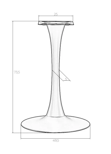 Подстолье обеденное 6655-LMS JIM WHITE Dobrin столешница из фото 3