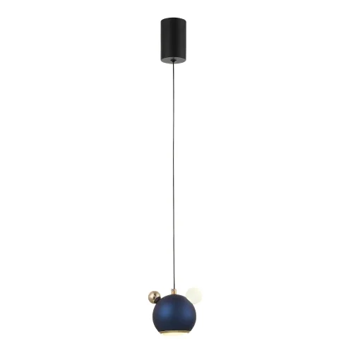 Светильник подвесной LED AMIGO SP LED BLUE Crystal Lux синий 1 лампа, основание чёрное в стиле современный шар фото 3
