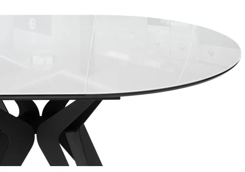 Стеклянный стол Рикла 110(150)х110х76 белый / черный 553564 Woodville столешница белая из стекло фото 5