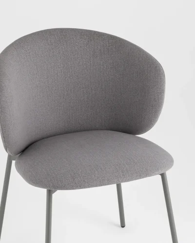 Стул Блейз велюр серый, каркас серый УТ000039825 Stool Group, серый/букле, ножки/металл/чёрный, размеры - ***** фото 7