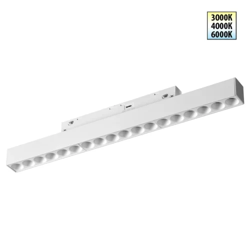Трековый светильник LED с переключателем цветовой темперетуры Flum 359622 Novotech белый для шинопроводов серии Flum белый