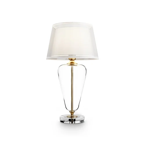 Настольная лампа Verre Z005TL-01BS Maytoni белая 1 лампа, основание прозрачное латунь стекло металл в стиле современный  фото 2