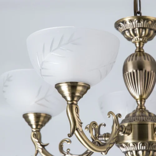 Люстра подвесная Кремона CL406153 Citilux белая на 5 ламп, основание бронзовое в стиле классический  фото 4