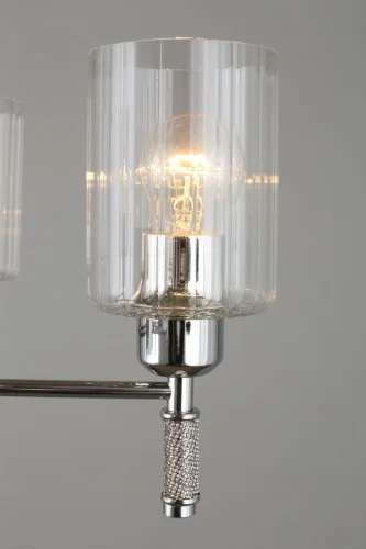 Люстра подвесная Dronero OML-66503-05 Omnilux прозрачная на 5 ламп, основание хром в стиле современный  фото 2